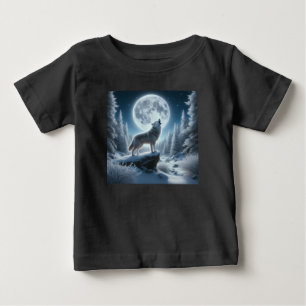 Howling Wolf In Winter Baby T-Shirt