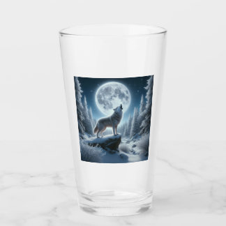 Howling Wolf In Winter Glass