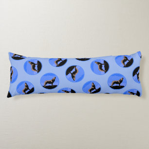 Howling Wolf in Winter  - Original Wildlife Art Body Cushion