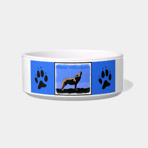 Howling Wolf in Winter  - Original Wildlife Art Bowl