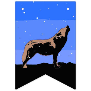 Howling Wolf in Winter  - Original Wildlife Art Bunting
