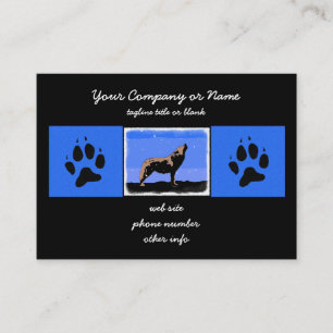 Howling Wolf in Winter - Original Wildlife Art Business Card
