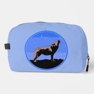 Howling Wolf in Winter - Original Wildlife Art Dopp Kit
