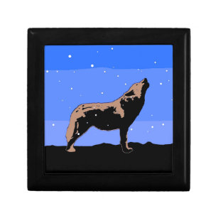 Howling Wolf in Winter  - Original Wildlife Art Gift Box