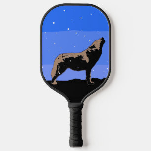 Howling Wolf in Winter - Original Wildlife Art Pickleball Paddle