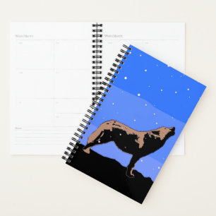 Howling Wolf in Winter  - Original Wildlife Art Planner