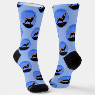 Howling Wolf in Winter - Original Wildlife Art Socks