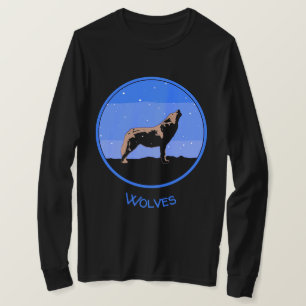 Howling Wolf in Winter - Original Wildlife Art T-Shirt