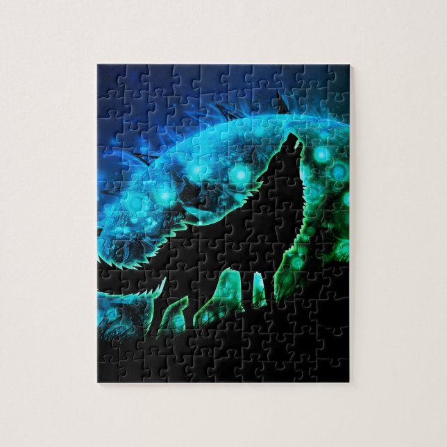 howling wolf jigsaw puzzle (Vertical)