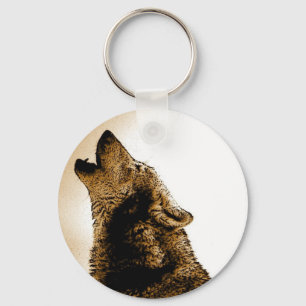 Howling Wolf Key Ring