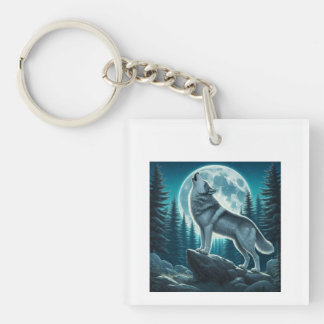 Howling Wolf Key Ring