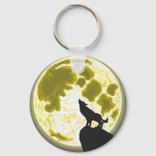 howling wolf key ring