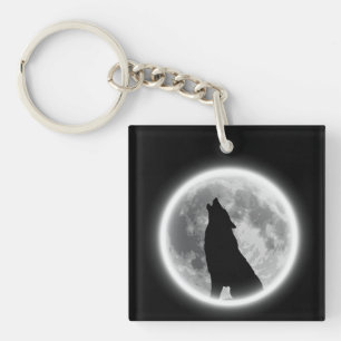 Howling Wolf  Key Ring