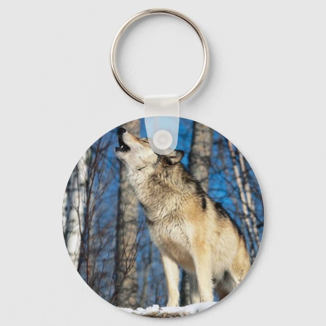Howling Wolf Keychain (Front)