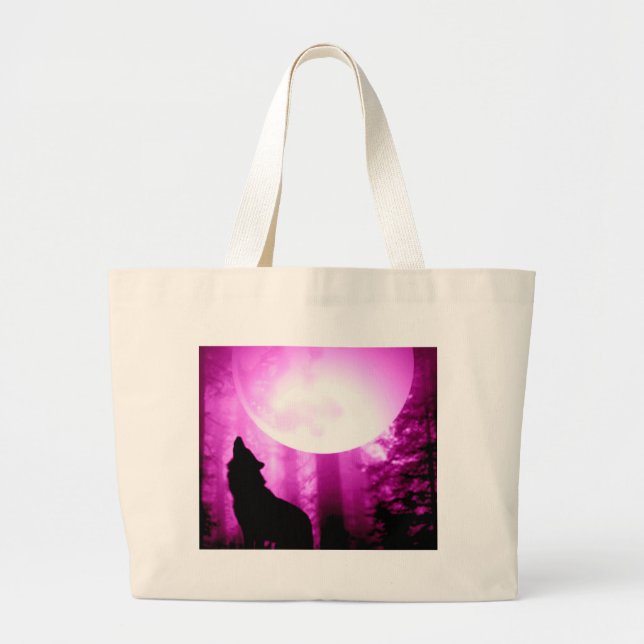 Howling Wolf Large Tote Bag (Front)