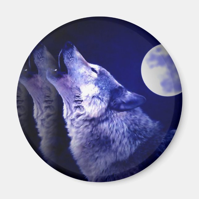 Howling Wolf Magnet (Front)