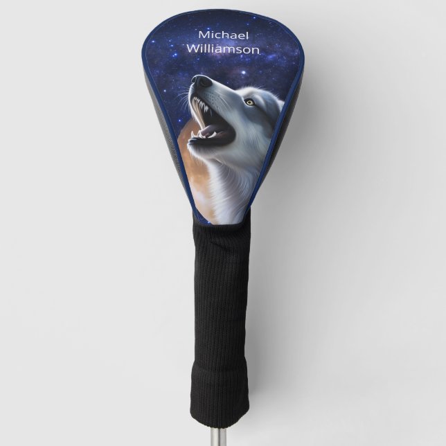 Howling Wolf Monogram Golf Head Cover (Front)