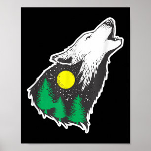 Howling Wolf Moon Forest Environmental Protection Poster