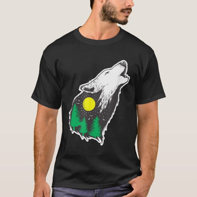 Howling Wolf Moon Forest Environmental Protection  T-Shirt (Front)