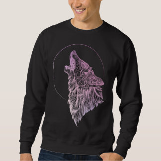 Howling Wolf Moon Mandala Occult Wolf Sweatshirt