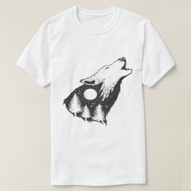 Howling Wolf Moon T-Shirt (Design Front)