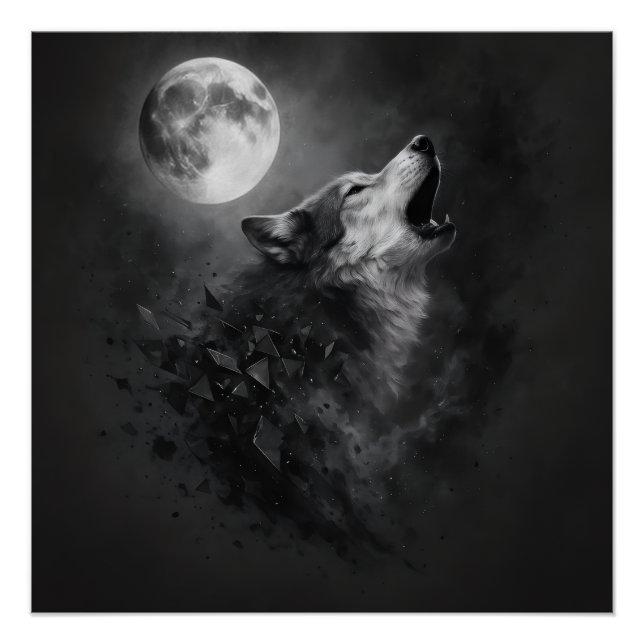 Howling Wolf Moon Wall Art (Front)