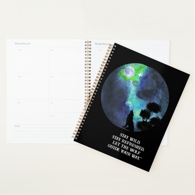 Howling Wolf Moonlight – Mystical Forest Night Wat Planner (Display)