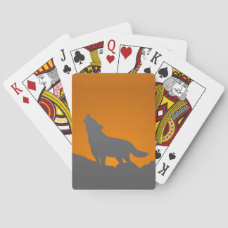 Howling wolf playing cards