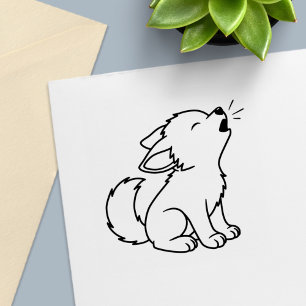 Howling Wolf Pup Colour Me Self-inking Stamp