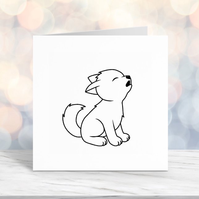 Howling Wolf Pup Colour Me Self-inking Stamp (Creator Uploaded)