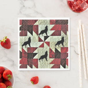 Howling Wolf Quilt Napkin