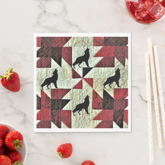 Howling Wolf Quilt Napkin (Insitu)