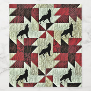 Howling Wolf Quilt Wine Label