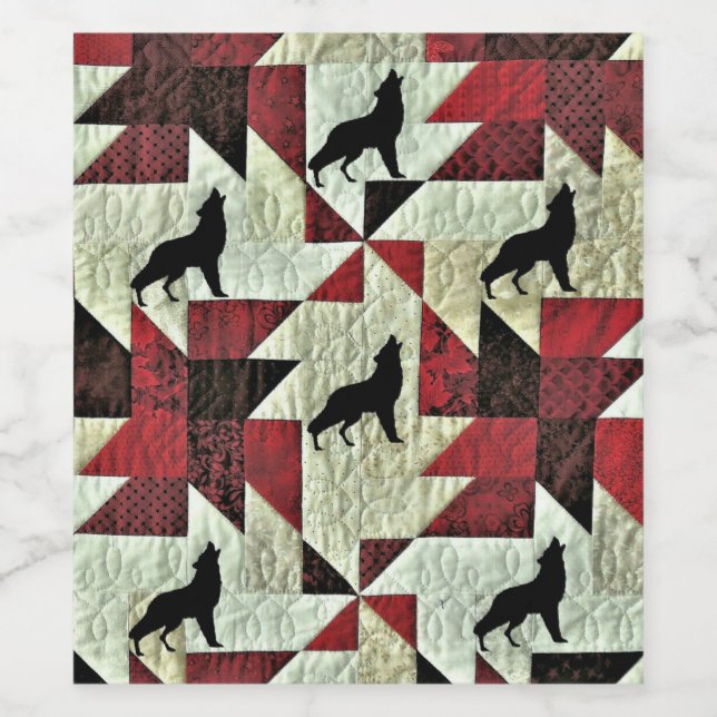 Howling Wolf Quilt Wine Label (Single Label)