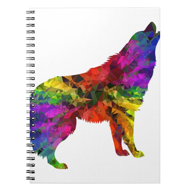 howling wolf rainbow notebook (Front)