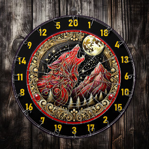 Howling Wolf Reflects Wild Freedom And Power Dartboard
