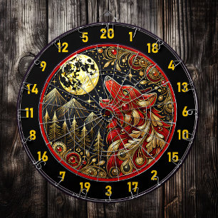 Howling Wolf Represents Wild Freedom And Power Dartboard