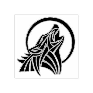 Howling Wolf Rubber Stamp