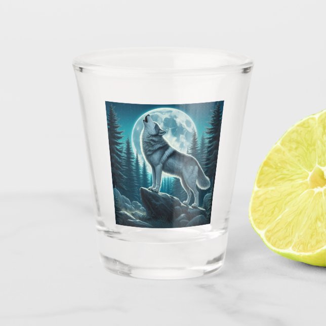 Howling Wolf Shot Glass (Front)