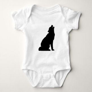 Howling Wolf Silhouette Baby Bodysuit