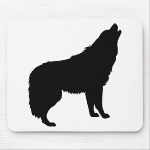 Howling Wolf Silhouette Mouse Pad