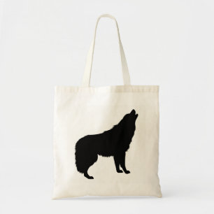 Howling Wolf Silhouette Tote Bag