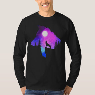Howling Wolf Spirit Animal Moon Indigenous Native T-Shirt