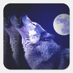 Howling Wolf Square Sticker