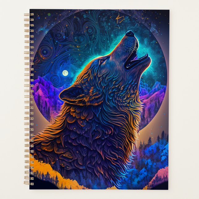 Howling Wolf Surreal Fantasy Planner (Front)