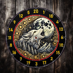 Howling Wolf Symbolises Wilderness And Strength Dartboard