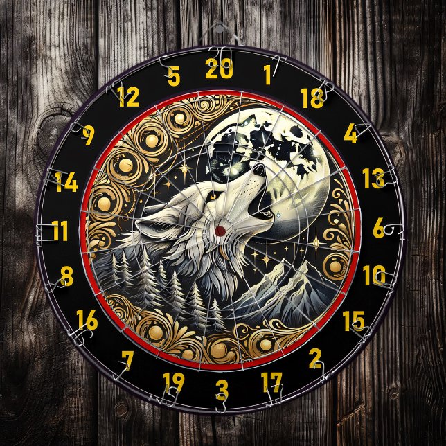 Howling Wolf Symbolises Wilderness And Strength Dartboard (Creator Uploaded)
