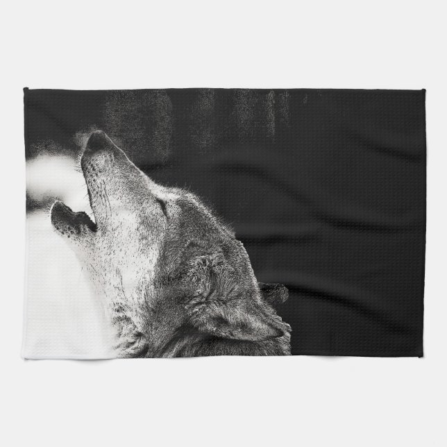 Howling Wolf Tea Towel (Horizontal)