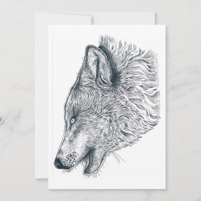 Howling wolf thank you card (Front)