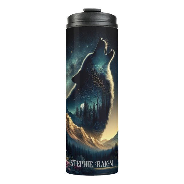 Howling Wolf Thermal Tumbler (Front)